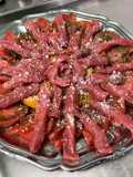 Beef Carpaccio with Heirloom Tomatoes and Parmesan
