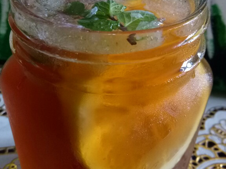 Langkah Mudah untuk Menyiapkan Ice lemon tea with honey and mint Anti Gagal