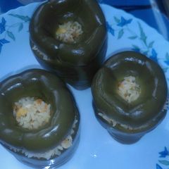 A picture of Stuffed capsicum(paneer rice).