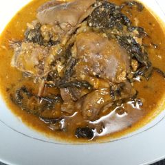 A picture of Bitter leaf soup.