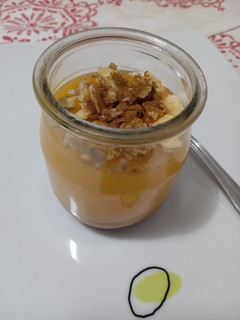 Una foto de Flan de mandarina