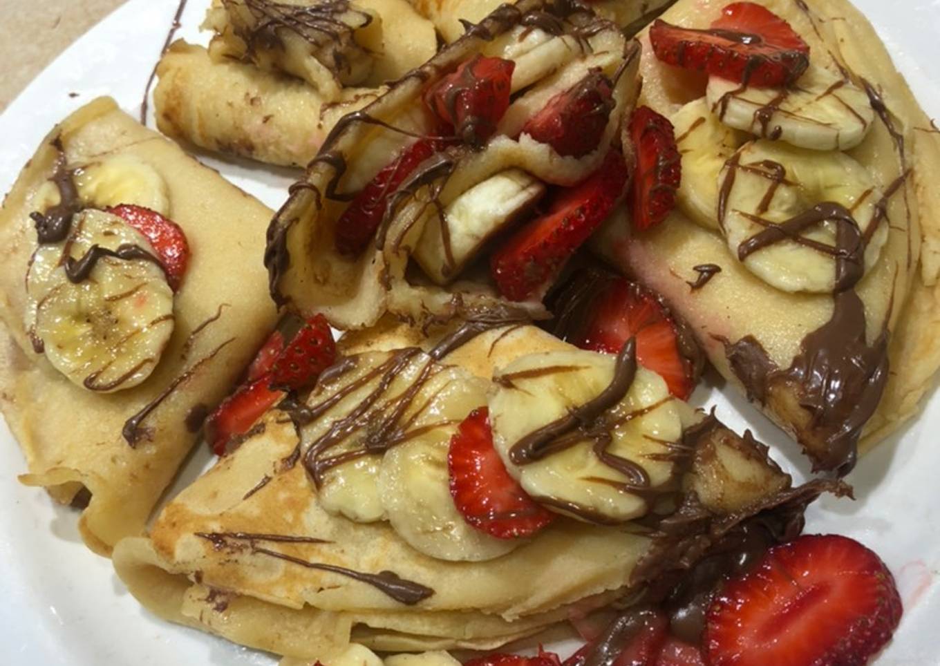 Crepes de Nutella con Fresas y banana