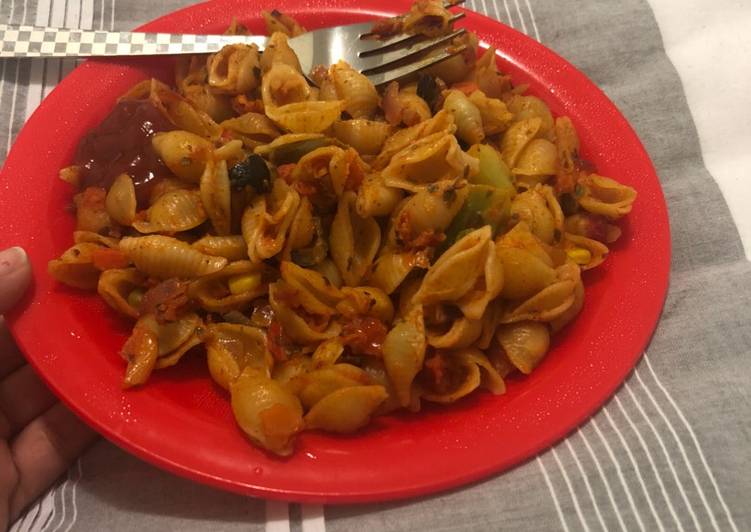 Steps to Make Favorite Veg seashell pasta