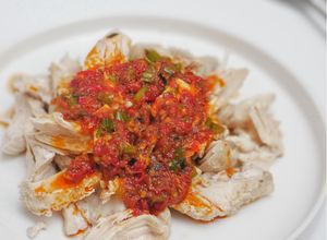 Foto resep Dada Ayam Kukus Siram Cabai