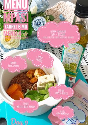 Foto resep Menu MPASI 6 bulan 4 bintang beras merah & udang dgn slowcooker