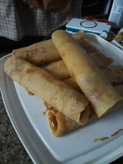 Una foto de Panqueques con dulce de leche