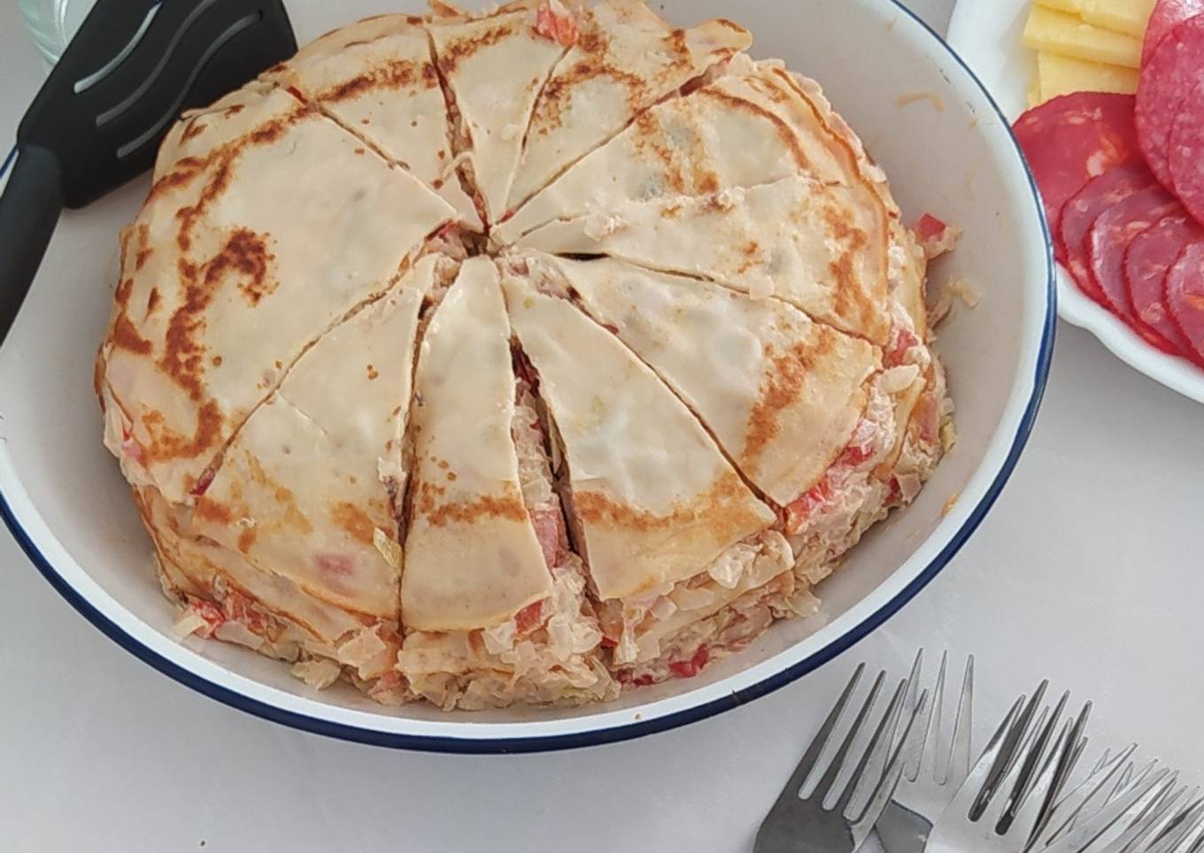 Panqueques doña Petrona para torre de panqueques salada