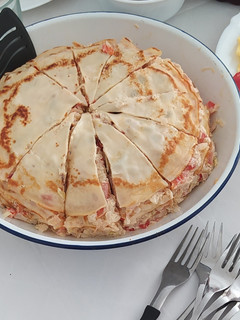 Una foto de Panqueques doña Petrona para torre de panqueques salada