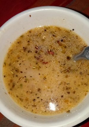 A picture of Rice soup.
