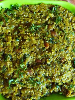 "खान्देशी स्पेशल वांग्याचे भरीत" (vangyache bharit recipe in marathi) रेसिपी चे मुख्य फोटो