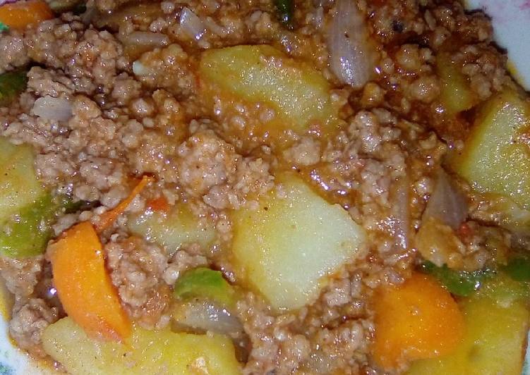 Simple Way to Make Super Quick Homemade Minced meat with potatoes