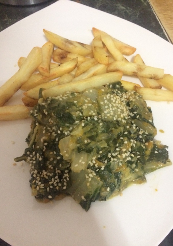 Una foto de Guiso de Acelga con crema vegana