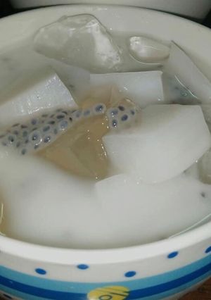 Hình của món Rau câu, đông sương, hạt é.