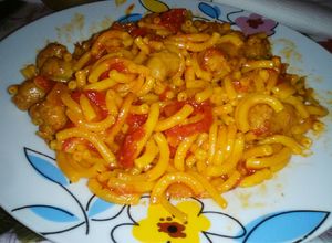 Foto principal de Fideos a la cazuela con salchichas