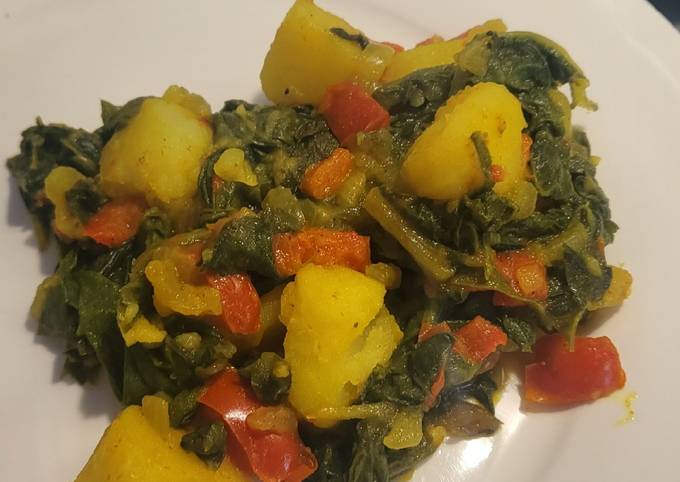 Spinach and Potato Hot Salad