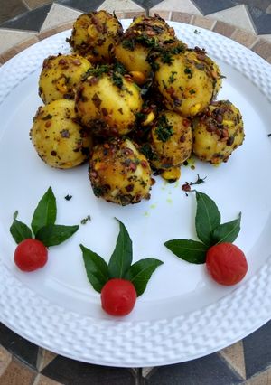 A picture of Suji and corn spicy balls.