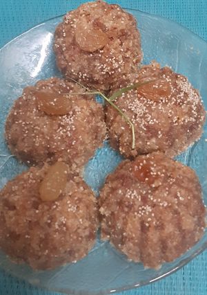 A picture of Churma Ladoos (Prasadam for Ganeshji).