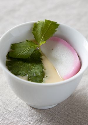 A picture of Japanese Chawanmushi (Steamed Egg Custard).