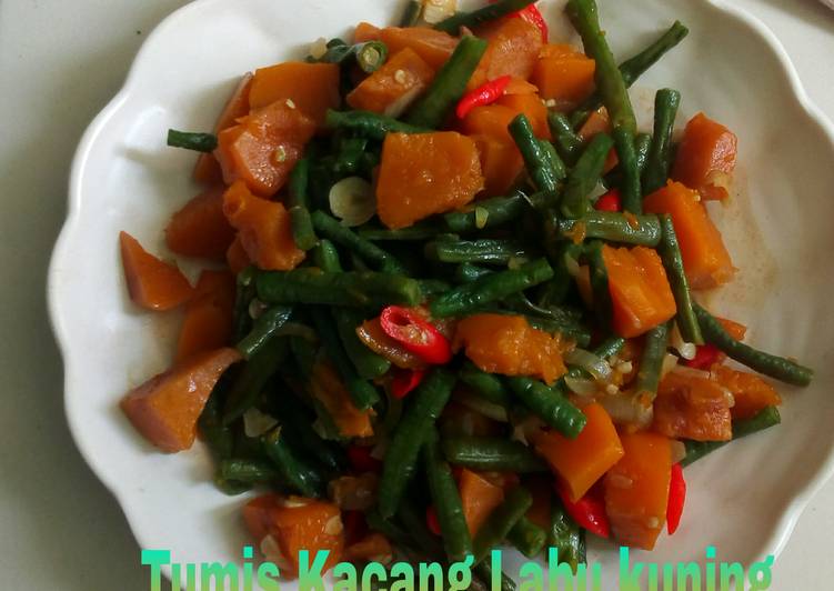 Resep Tumis kacang panjang labu kuning yang Menggugah Selera