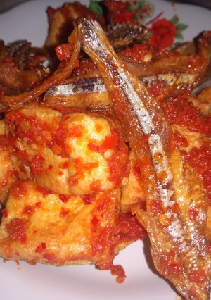 Foto resep Sambal ikan asin tahu