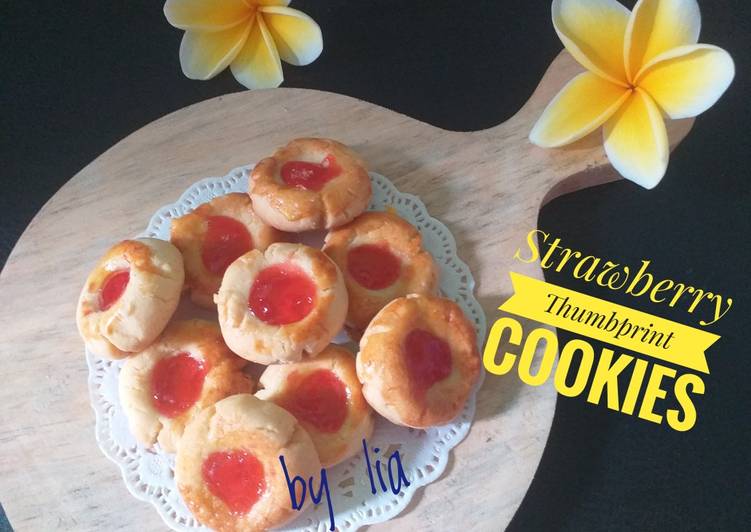 Resep Terbaru Strawberry Thumbprint Cookies Yummy Mantul