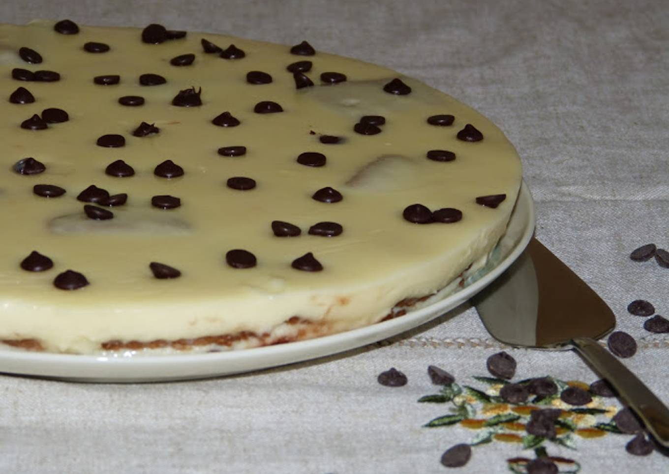 Tarta de chocolate blanco y queso (sin horno) (con y sin thermomix)