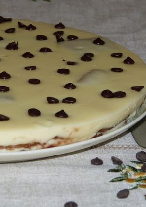 Foto principal de Tarta de chocolate blanco y queso (sin horno) (con y sin thermomix)
