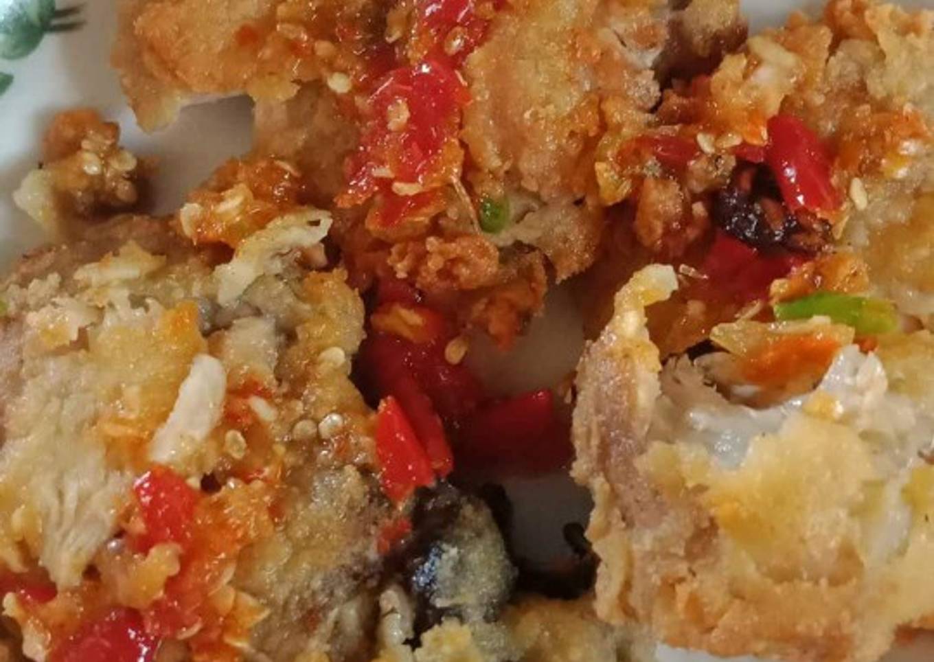 Ayam tepung dan sambal geprek simple