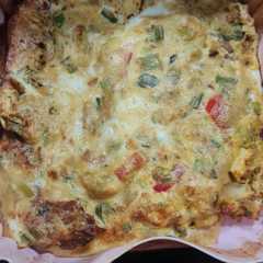 Una foto de Tortilla de puerros en air fryer