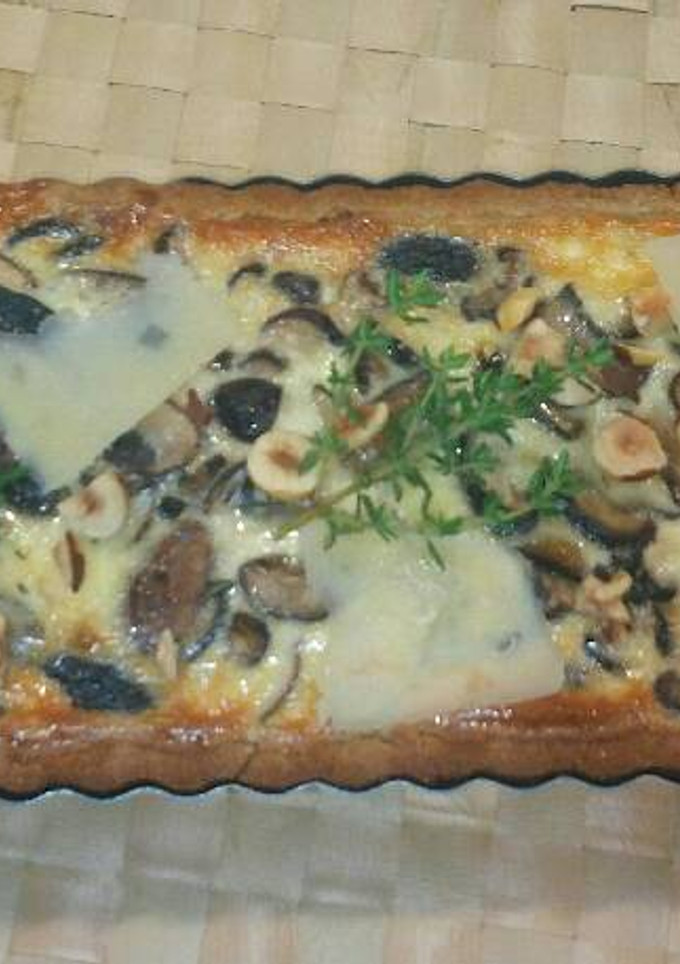 Una foto de Pastel de setas y castañas