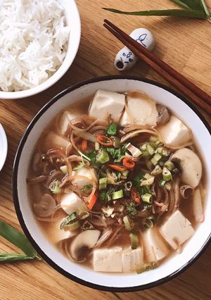 Hình của món 🌱 Canh Chua Bắp Chuối & Nấm Chay (Vegan).