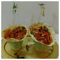 A picture of Masala Papad Cone.