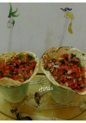 A picture of Masala Papad Cone.