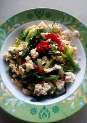 รูปของ คั่วไข่ใส่ต้นหอมครับวันนี้