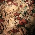 Vegan Basmati Rice, mushrooms, kidney beans, spinach, bean sprouts, onions and cashews