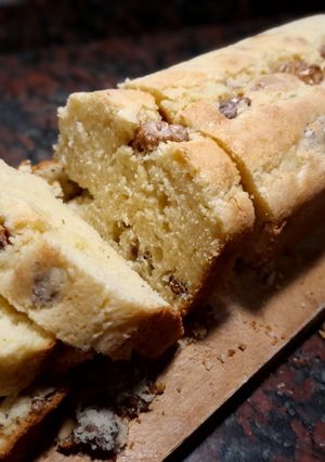 Una foto de Budín de vainilla con nueces!