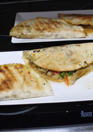 Una foto de Tacos con sobras de pollo asado y pico de gallo 2