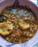 Estofado de lentejas y vegetales
