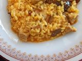 Arroz con secreto de cerdo y setas
