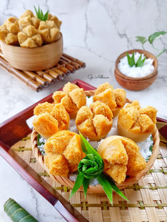 Foto resep Kue Mangkok/Apem Mekar Gula Merah dengan Tape Singkong