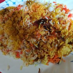Qubooli (Hyderabadi lentil biryani) A picture of Qubooli (Hyderabadi lentil biryani).