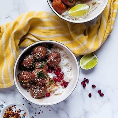 A picture of Mongolian Beef Meatballs.