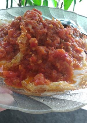 Foto resep Telur ceplok sambal bawang goreng