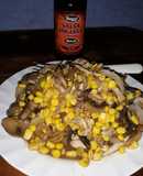 Pollo con hongos y maíz...🇸🇻