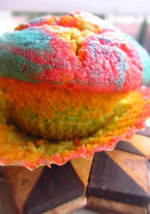 A picture of My Christmas Special -Tie n Dye Cupcakes - Step by Step Recipe!.