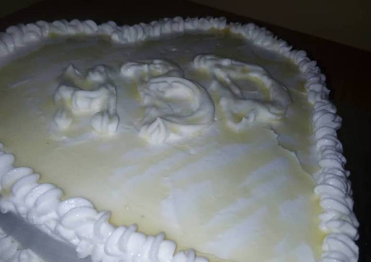 Step-by-Step Guide to Prepare Ultimate Vanilla Cake iced with whipped cream