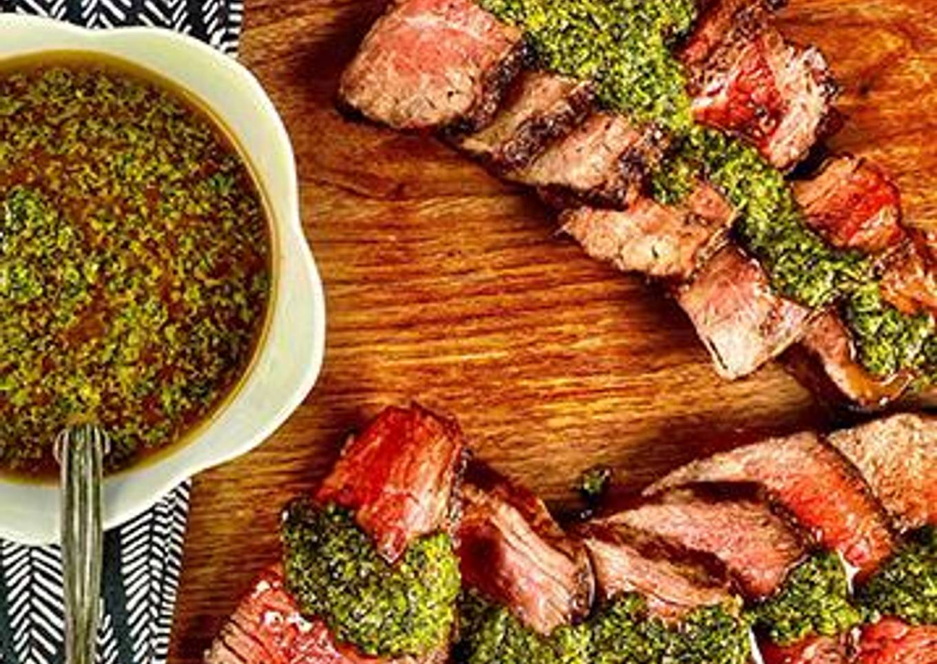Grilled Wagyu Filet Mignon with Charmoula Sauce