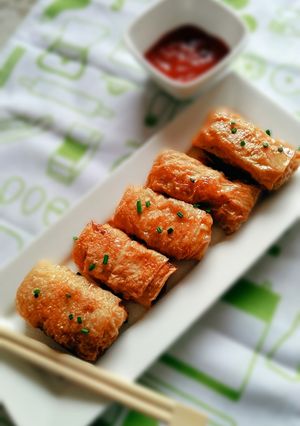 Foto resep Lumpia kulit tahu isi ayam udang