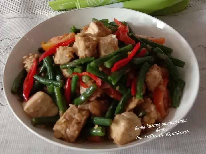 Cara Mudah Membuat Resep Tumis Kacang Panjang tahu tempe yang Lezat Anti Ribet, Mantap Sekali