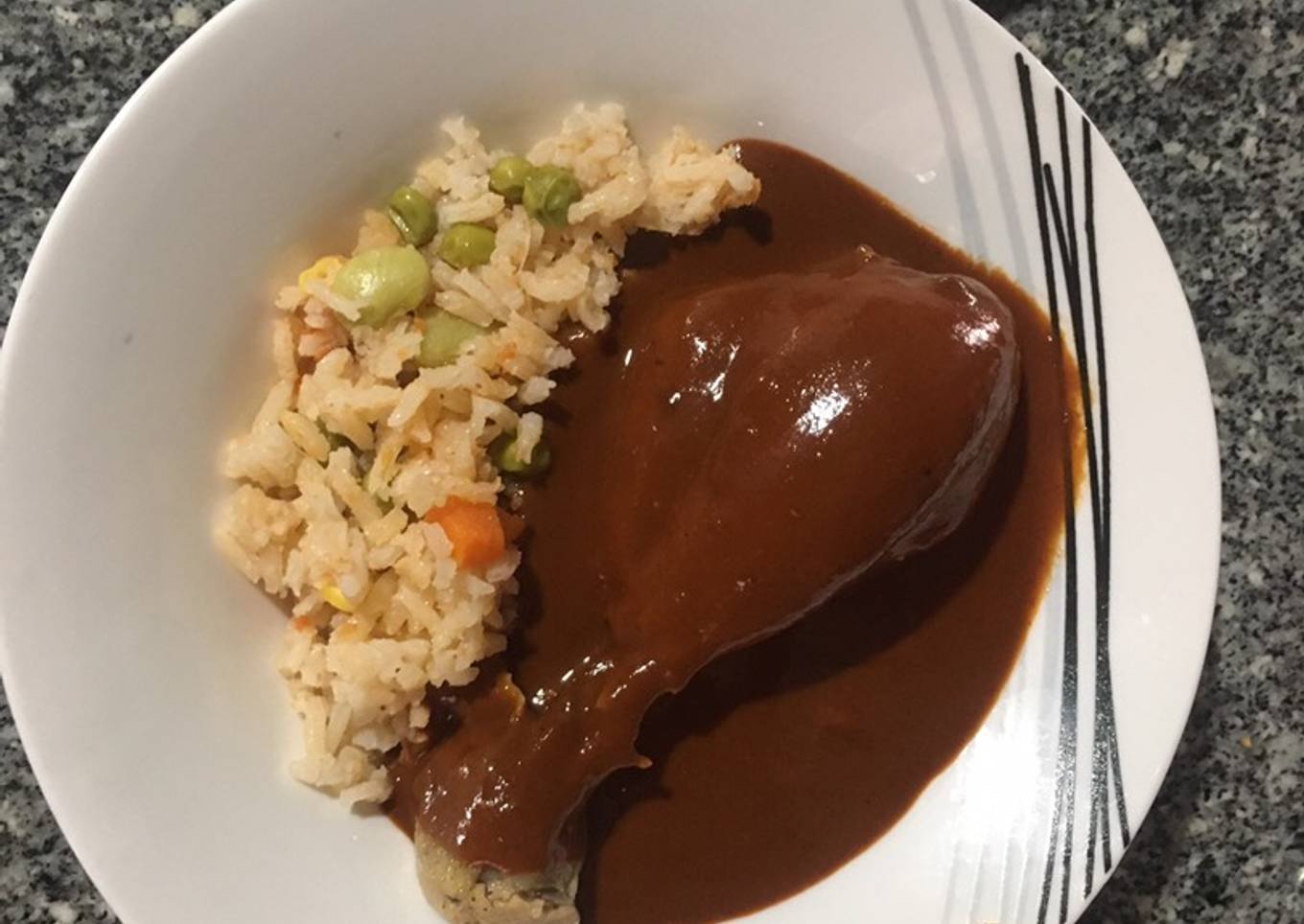 Piernitas de pollo en mole estilo mamá